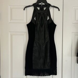 chinese dress ladies Layton Ruched Leather Camel Dress